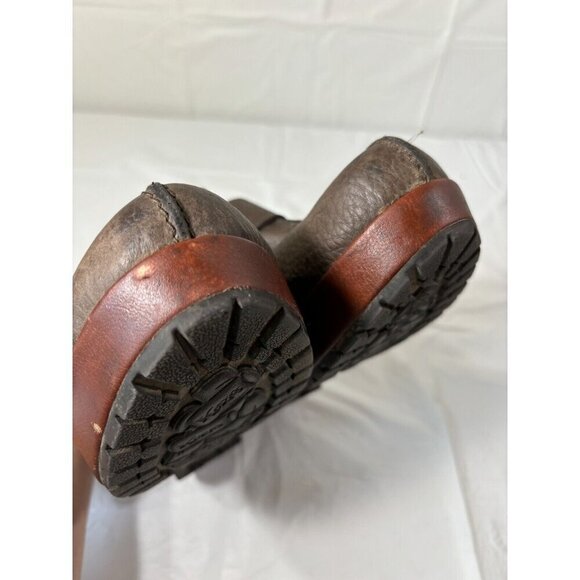 Kork Ease Sagano  Brown Leather Block Heel Clog Mule Shoes Boho - Picture 5 of 16